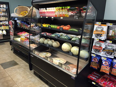 Commercial refrigerated produce display case